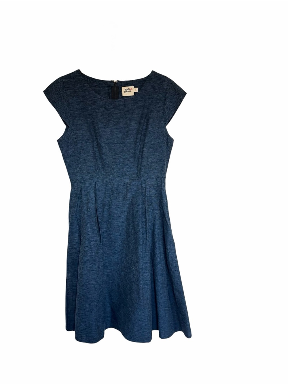 Mata Traders 100% Cotton Navy Blue A-Line Dress Minimalist Lagenlook Boho Size S
